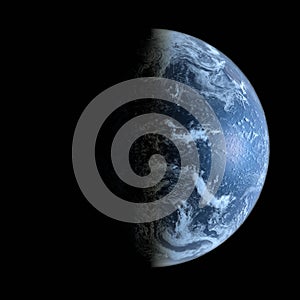 3d Earth Model with black background