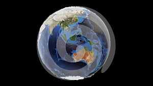 3d Earth planet revolving, environmental concept, loop, Alpha Channel