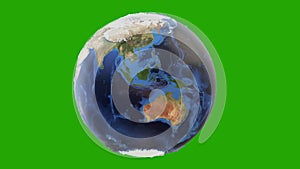 3d Earth planet revolving, environmental concept, loop, Green Screen Chromakey