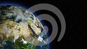 3d Earth spining at the left side of the frame / globe / world