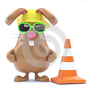 3d Easter bunny road works