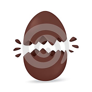 3D Easter eggs. Eggs made of chocolate. Sweet treats to give to children during the Easter Egg Hunting Festival. 3D vector