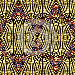 3d effect - geometric golden fractal pattern