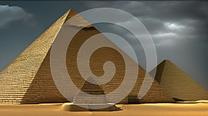 3d effect - gizeh pyramid - ai-generated
