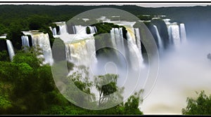 3d effect - iguazu waterfall - ai-generated