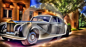 3d effect - old rolls royce - ai-generated