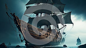 3d effect - An old sailing ship