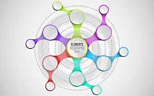3d elements of infographics for your business projects. Empty paper, three-dimensional circles in the style metaball. A chain of o