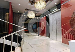 3d elevator lobby rendering