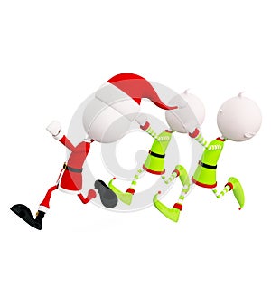 3d Elves and Santa for Christmas