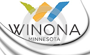 3D Emblem of Winona Minnesota state, USA.