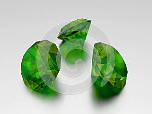 3D Emerald - 3 Green Gems