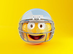 3d Emoji with American football helmet