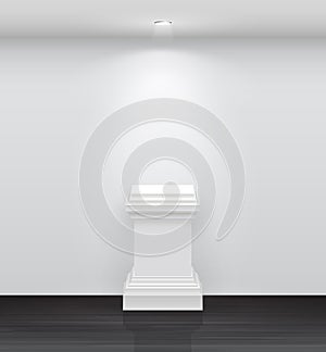 3d Empty white stand for your exhibit