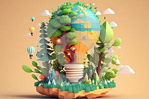 3D environment and Earthday concept.
