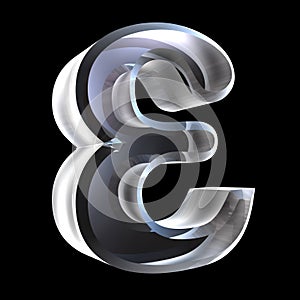3D Epsilon symbol in glass photo