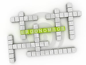 3d Ergonomics word cloud concept