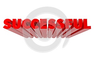 3D ESUCCESSFUL word on white background 3d rendering