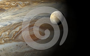 3D Europa over Jupiter with Red Eye photo