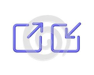 3D External link or hyperlink symbol isolated on white background. Web icon. For website design, app, UI.