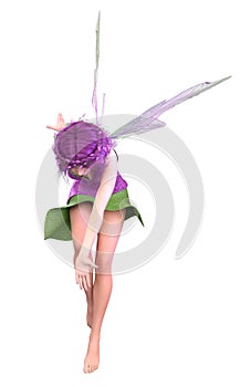 3D Fairy in purple green outfit