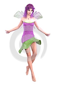 3D Fairy in purple green outfit