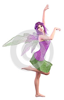 3D Fairy in purple green outfit