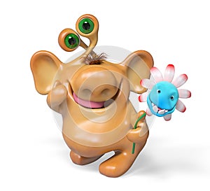 3d fantasy cartoon monster isolated rendering