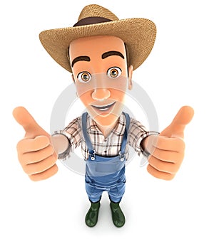 3d farmer thumbs up