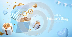 3d Father's day sales banner design