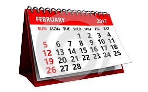 3d february 2017 calendar