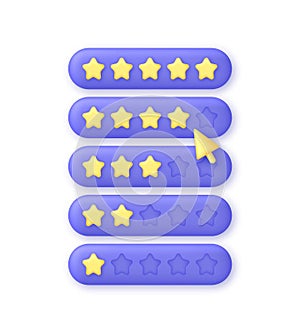 3D Feedback emotion scale. Reviews with good and bad rating. Feedback in the form of emotions. Customer reviews.