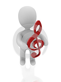3d figure with musical note