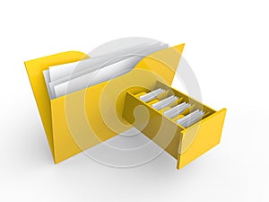 3d file folder with file drawer