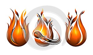 3d fireball logo design elements