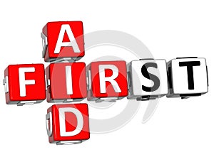 3D First Aid Crossword Block Button text