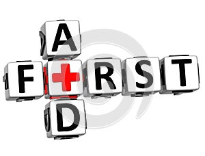 3D First Aid Crossword Block Button text