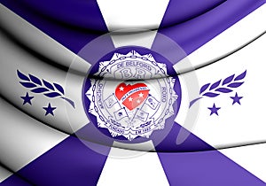 3D Flag of Belford Roxo Rio de Janeiro State, Brazil.