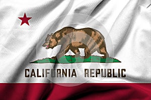 3D Flag of California satin