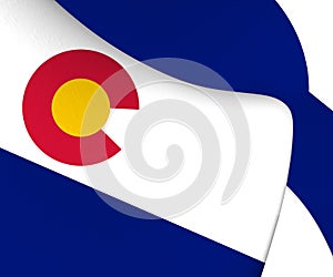 3D Flag of Colorado 1911-1964, USA.