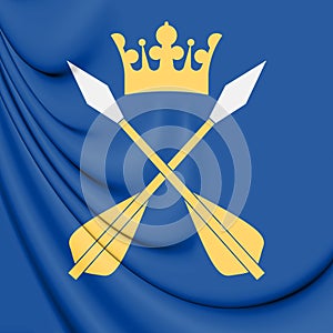 3D Flag of Dalarna County, Sweden.