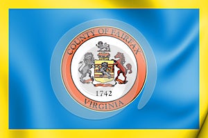 3D Flag of Fairfax County Virginia, USA.