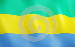 3D Flag of Gabon.