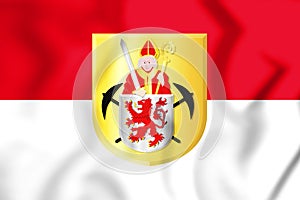 3D Flag of Kerkrade Limburg, Netherlands.