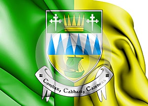 3D Flag of Kerry county, Ireland.