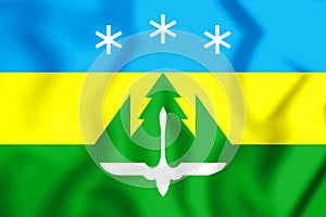 3D Flag of Khanty-Mansiysk, Russia.