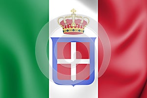 3D Flag of Kingdom of Italy 1861-1946.