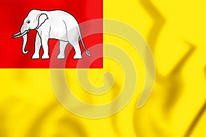 3D Flag of the Kingdom of Vientiane 1707-1828.
