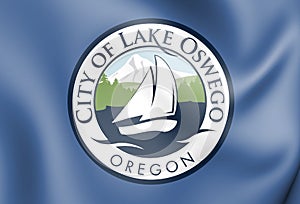 3D Flag of Lake Oswego Oregon, USA.