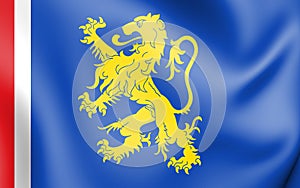 3D Flag of Leeuwarden Friesland, Netherlands.